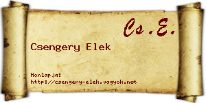 Csengery Elek névjegykártya